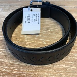 Bottega Veneta Men’s Black Leather Belt 10/90/36